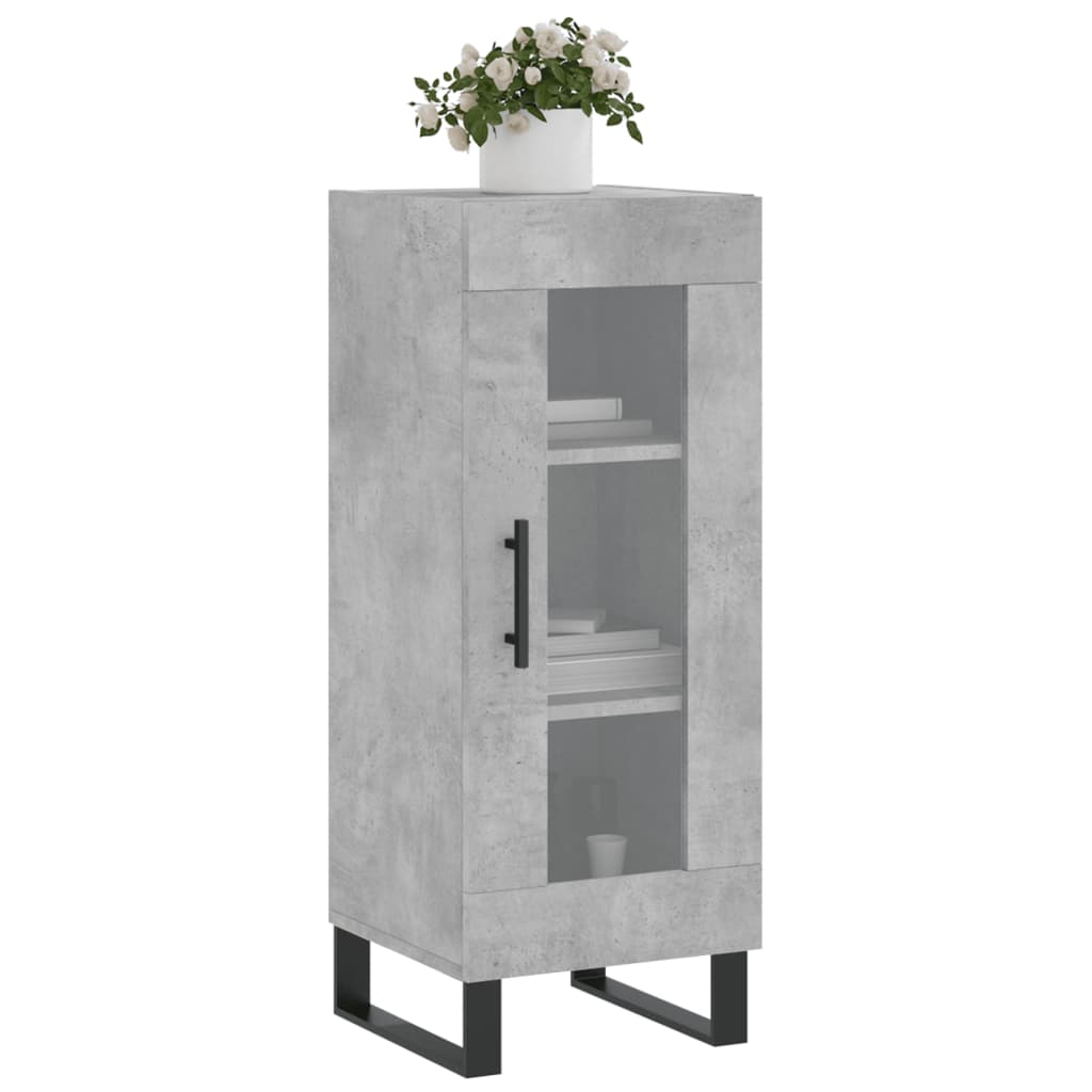 betonszürke szerelt fa tálalószekrény 34,5 x 34 x 90 cm