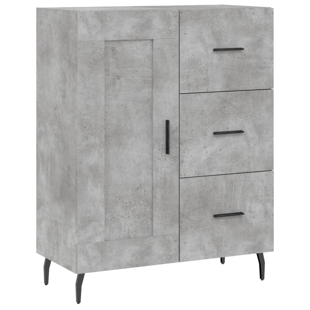 betonszürke szerelt fa tálalószekrény 69,5 x 34 x 90 cm