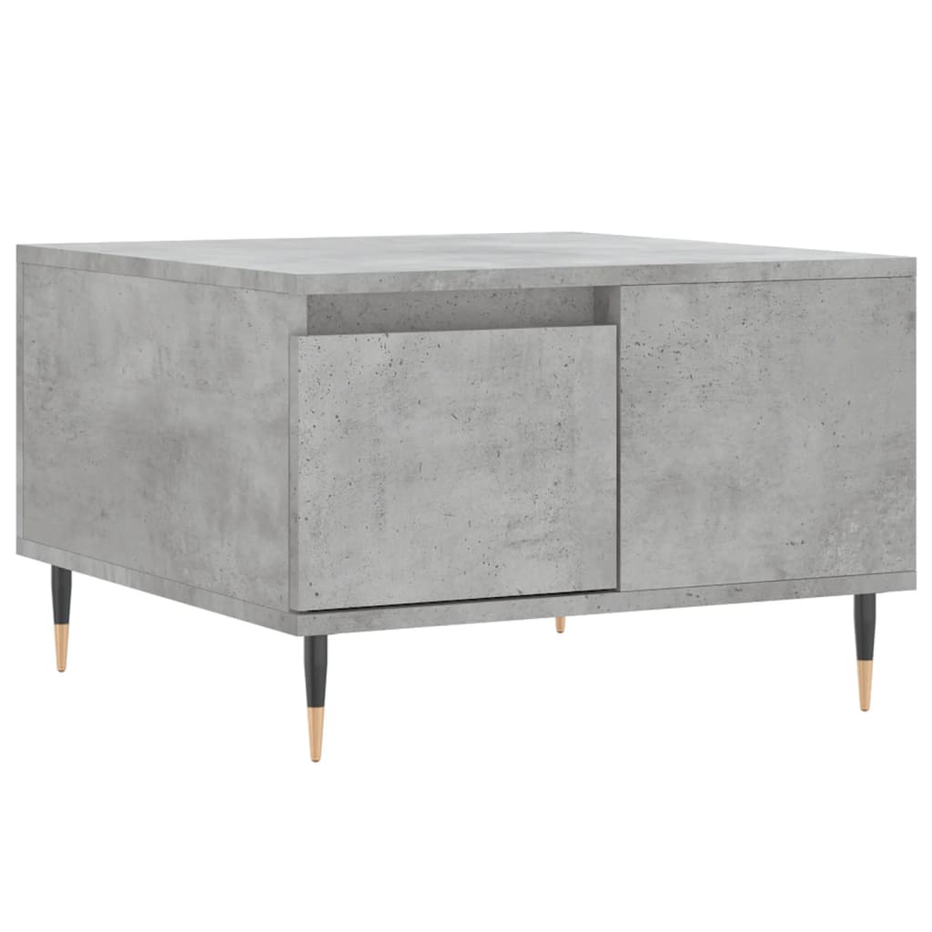 betonszürke szerelt fa dohányzóasztal 55x55x36,5 cm