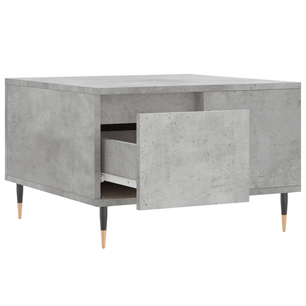 betonszürke szerelt fa dohányzóasztal 55x55x36,5 cm