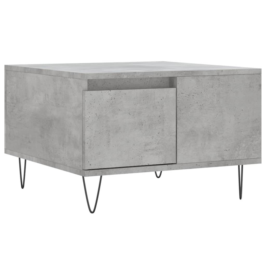 betonszürke szerelt fa dohányzóasztal 55x55x36,5 cm