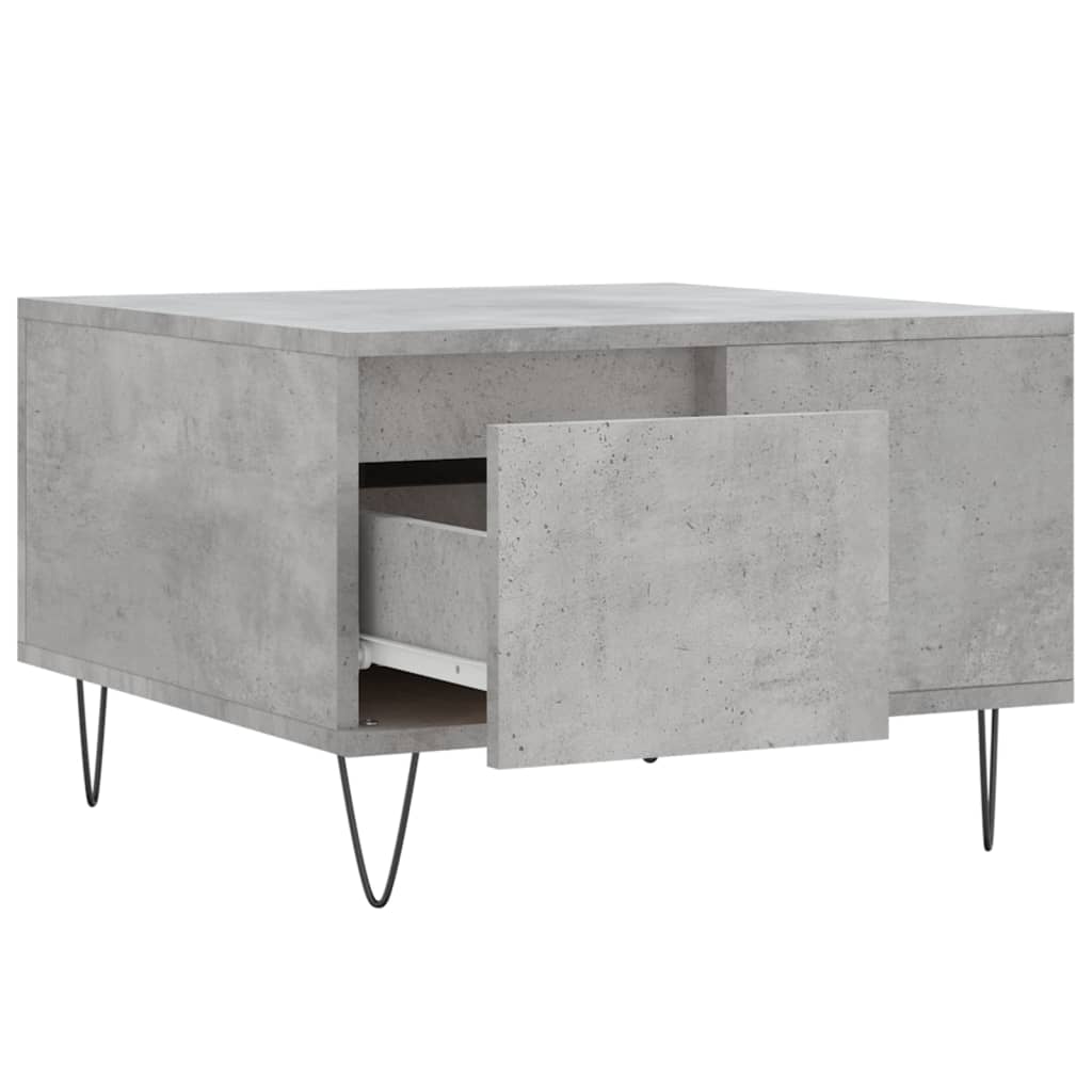 betonszürke szerelt fa dohányzóasztal 55x55x36,5 cm