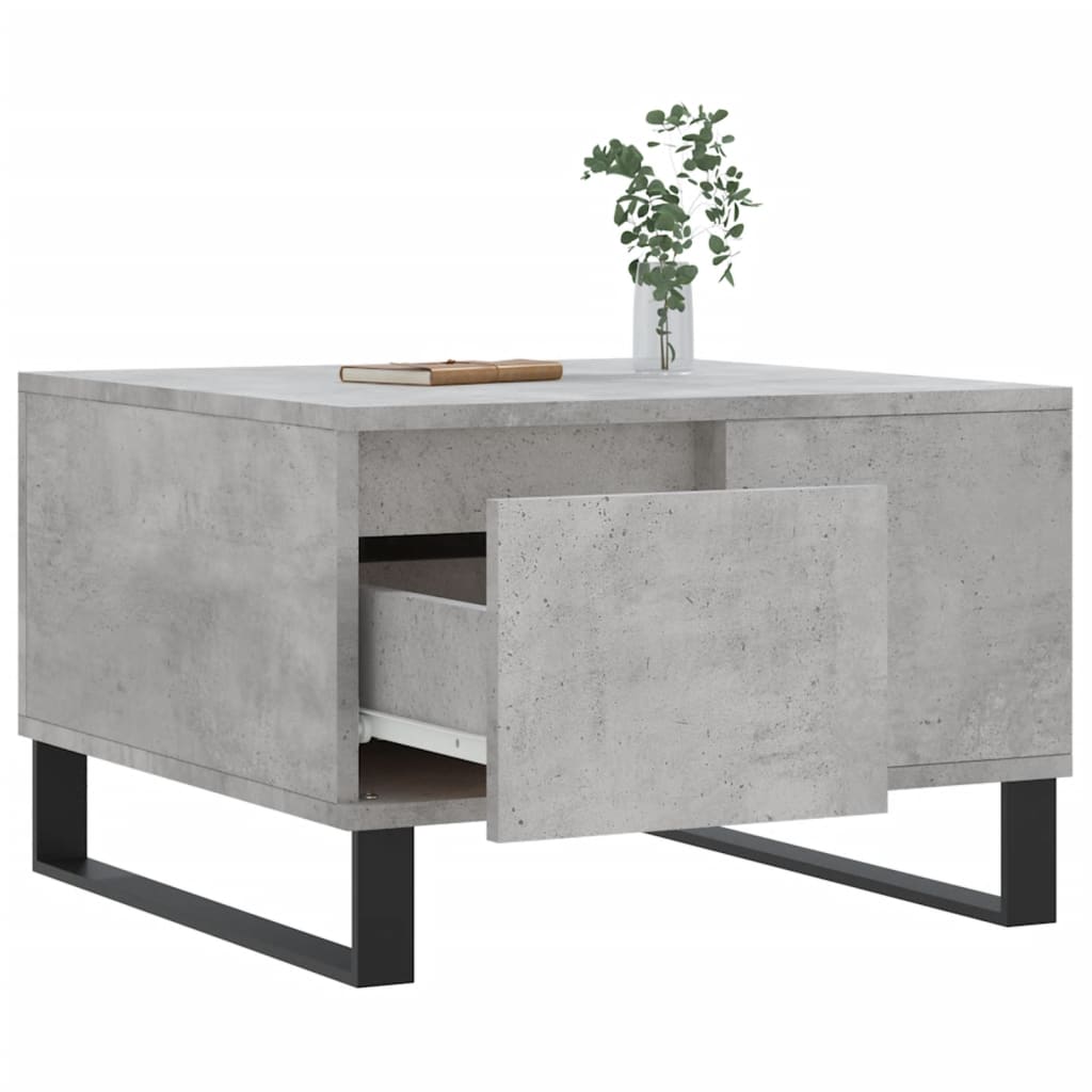 betonszürke szerelt fa dohányzóasztal 55x55x36,5 cm