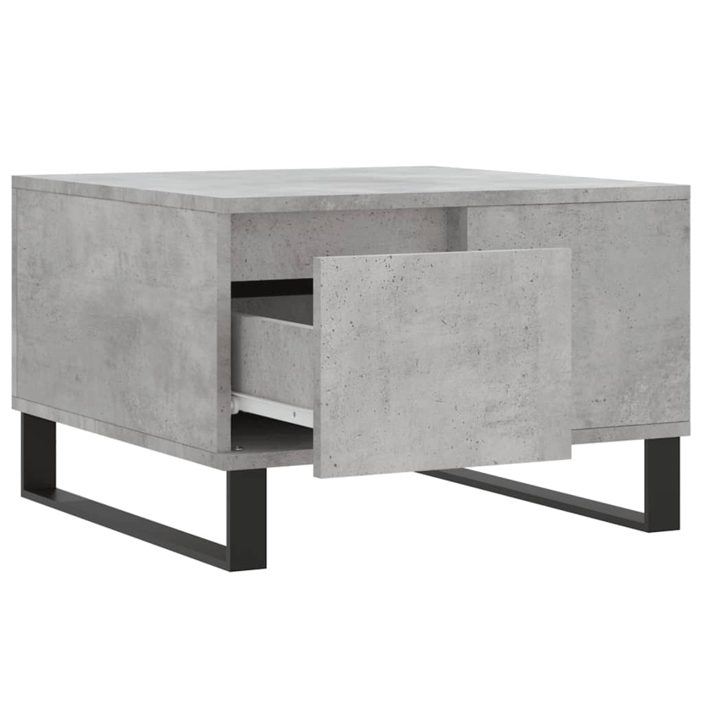 betonszürke szerelt fa dohányzóasztal 55x55x36,5 cm