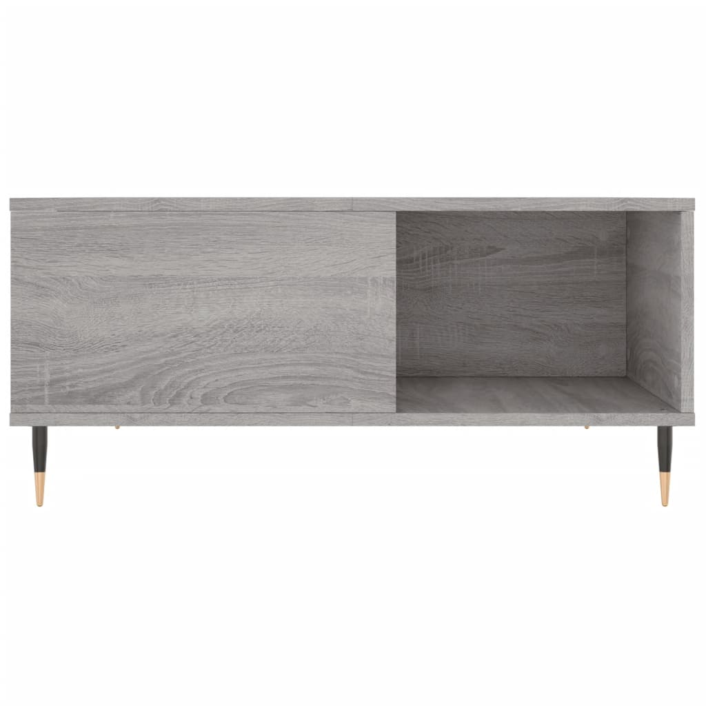 szürke sonoma színű szerelt fa dohányzóasztal 80 x 80 x 36,5 cm