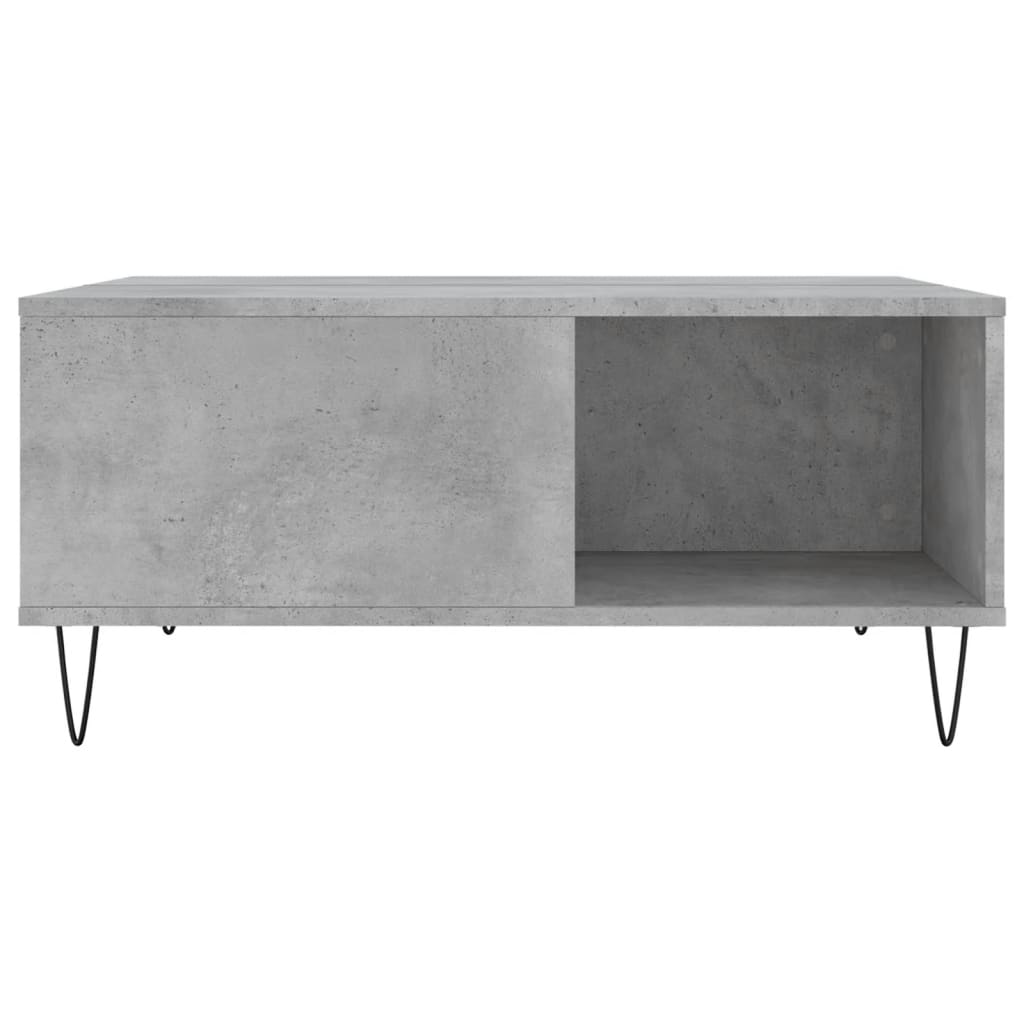 betonszürke szerelt fa dohányzóasztal 80x80x36,5 cm