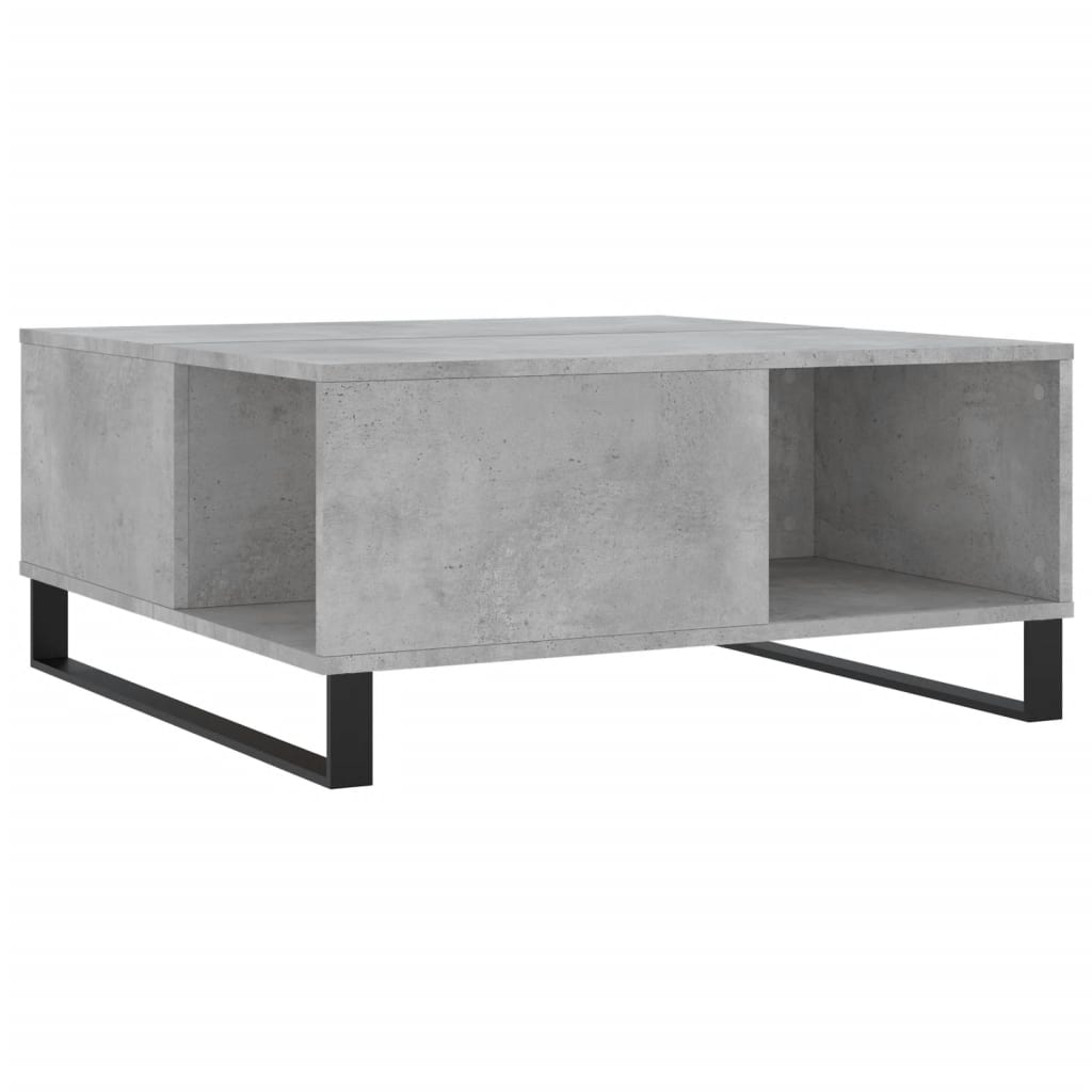betonszürke szerelt fa dohányzóasztal 80x80x36,5 cm