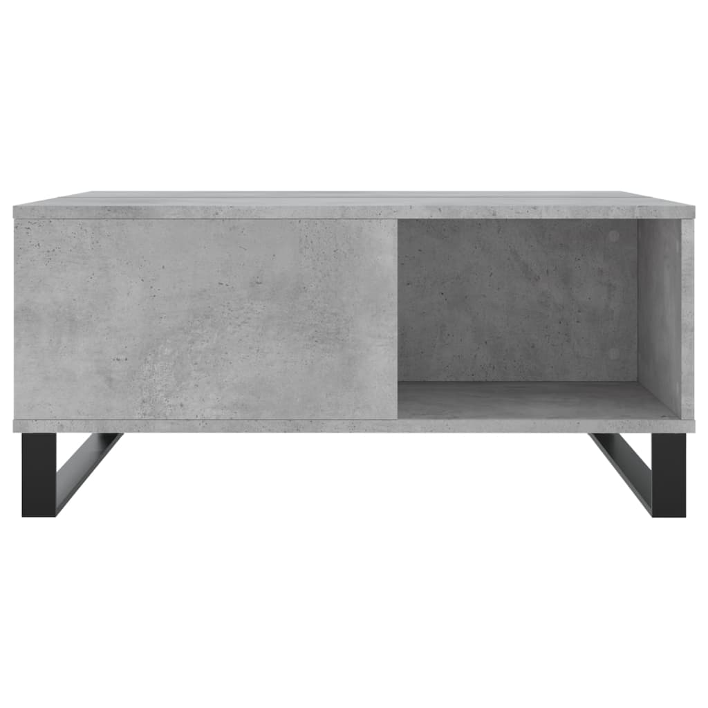 betonszürke szerelt fa dohányzóasztal 80x80x36,5 cm
