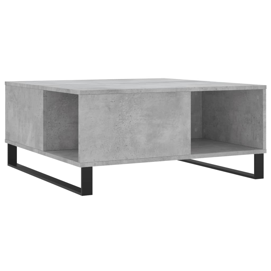 betonszürke szerelt fa dohányzóasztal 80x80x36,5 cm