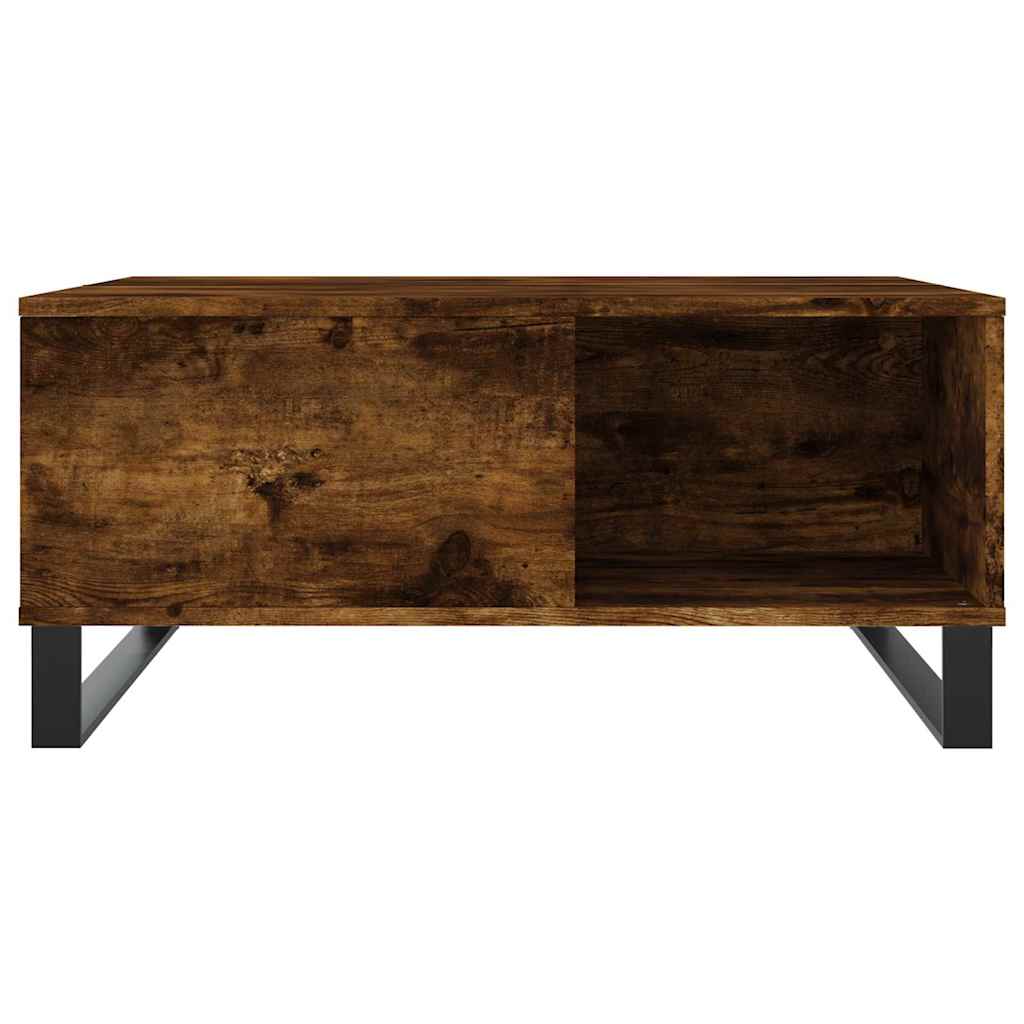 füstös tölgy színű fatermék dohányzóasztal 80x80x36,5 cm