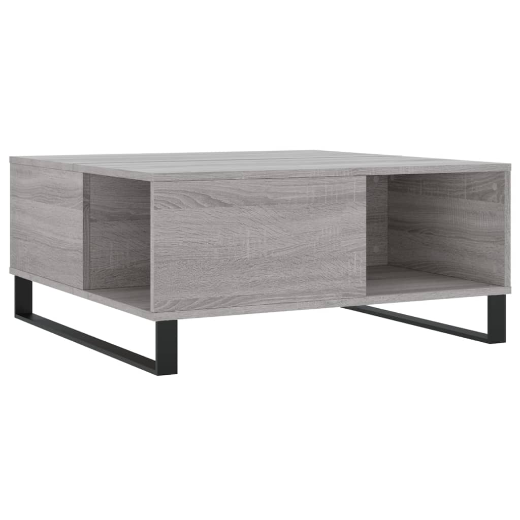 szürke sonoma színű szerelt fa dohányzóasztal 80 x 80 x 36,5 cm