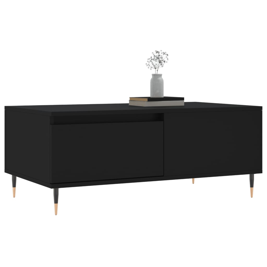 fekete szerelt fa dohányzóasztal 90x50x36,5 cm