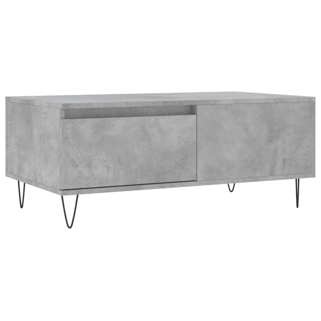 betonszürke szerelt fa dohányzóasztal 90x50x36,5 cm