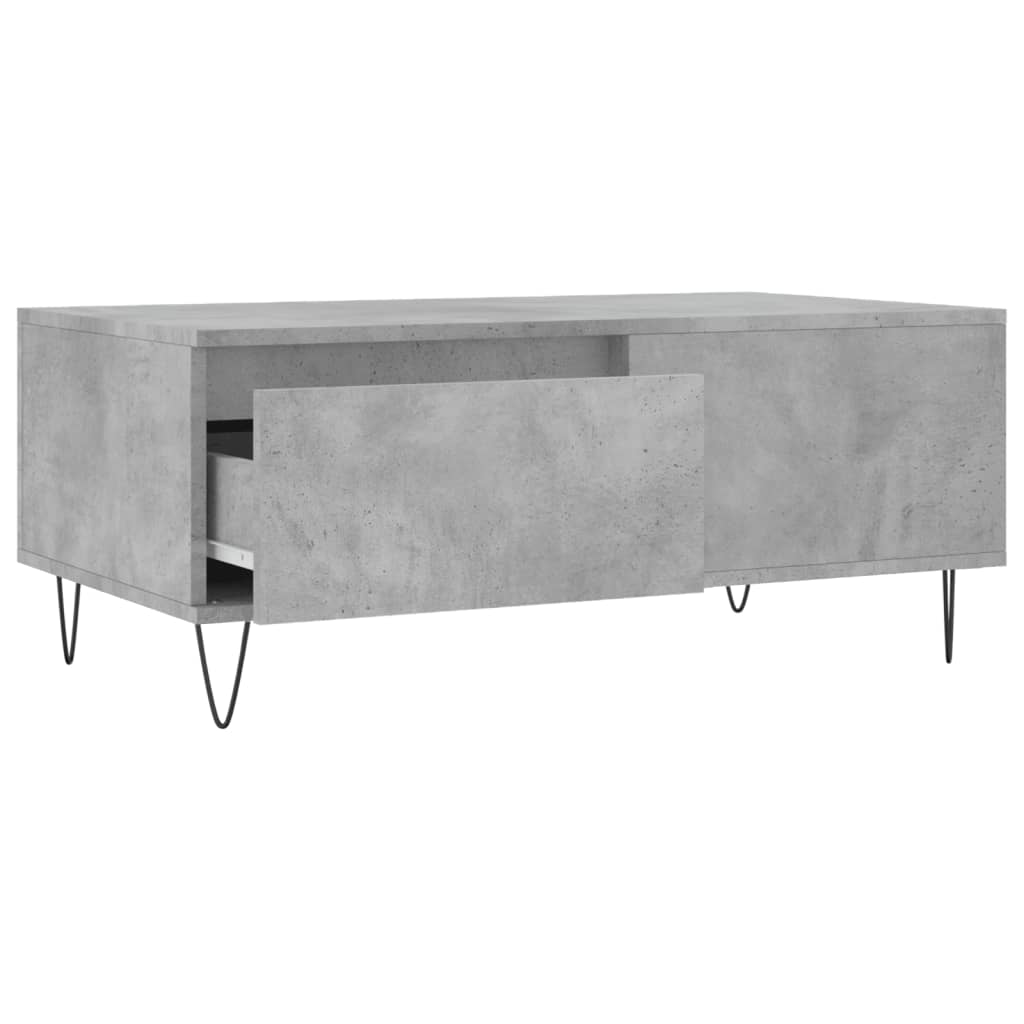 betonszürke szerelt fa dohányzóasztal 90x50x36,5 cm