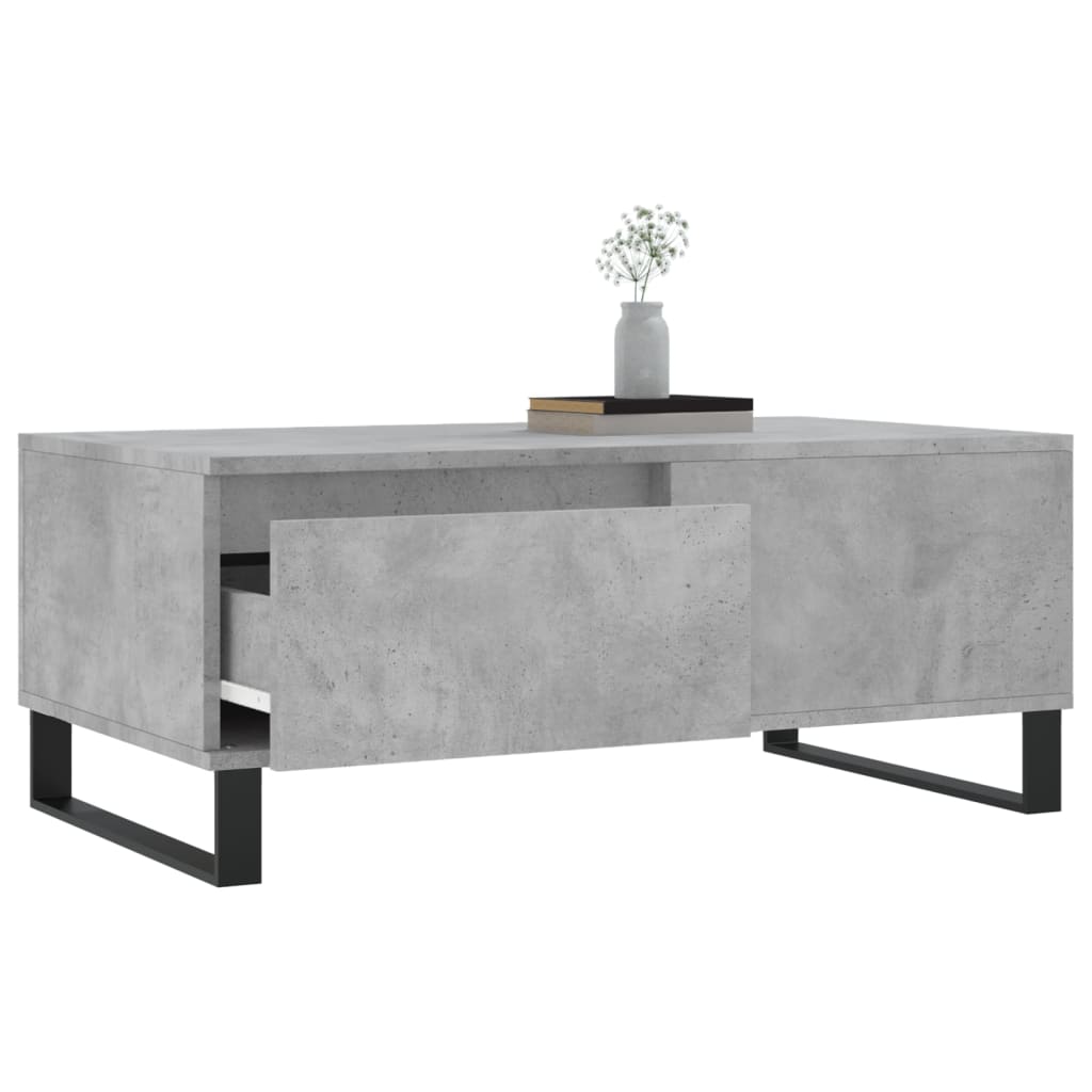betonszürke szerelt fa dohányzóasztal 90x50x36,5 cm