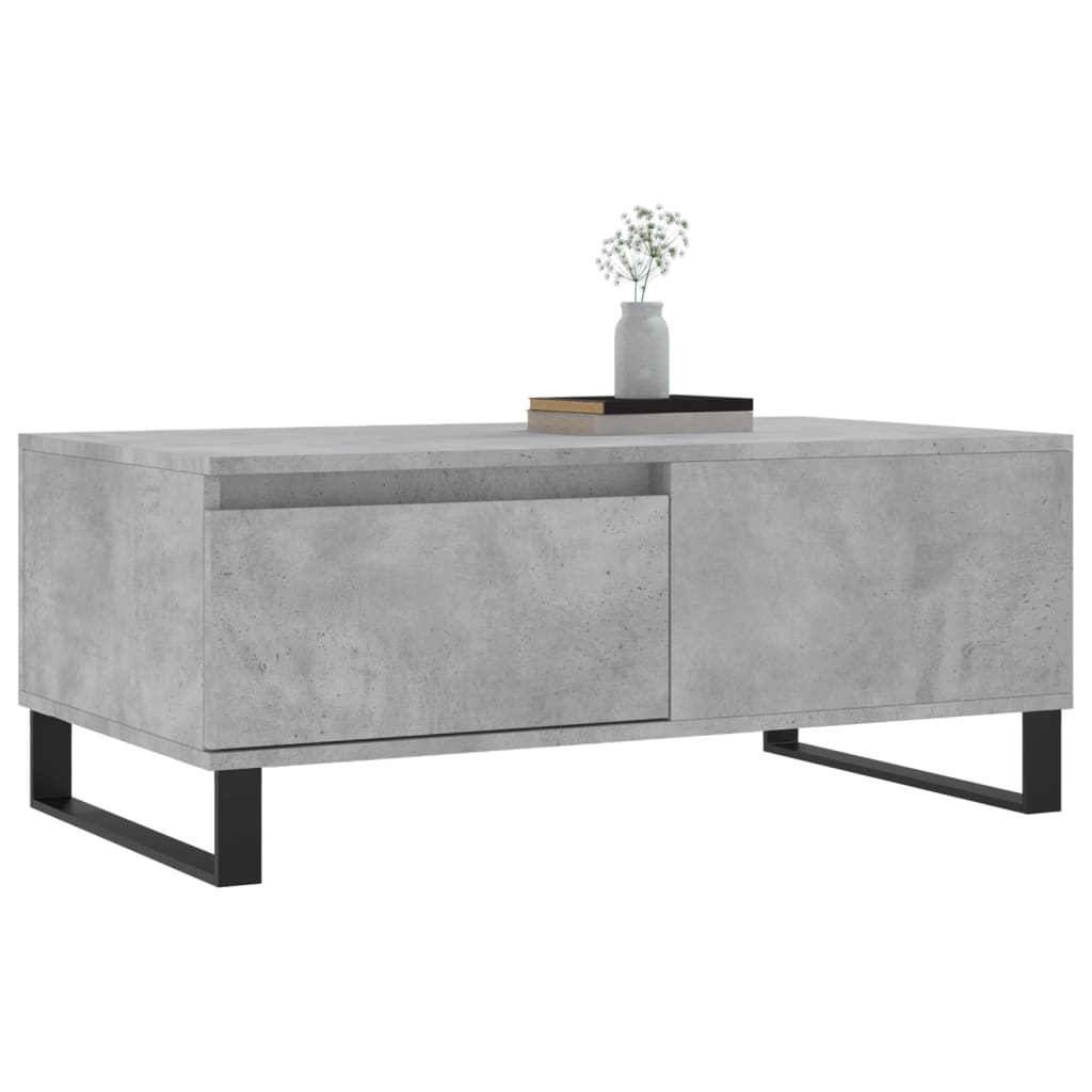 betonszürke szerelt fa dohányzóasztal 90x50x36,5 cm
