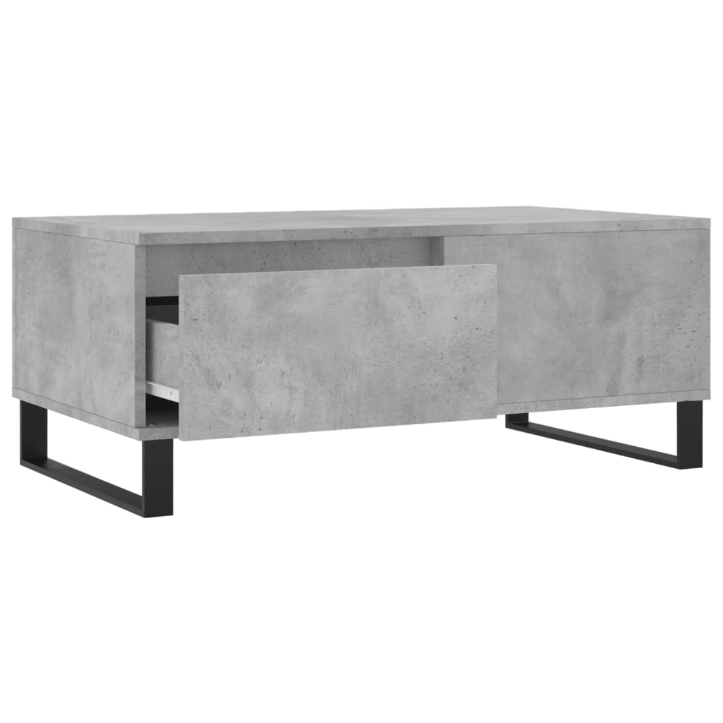 betonszürke szerelt fa dohányzóasztal 90x50x36,5 cm