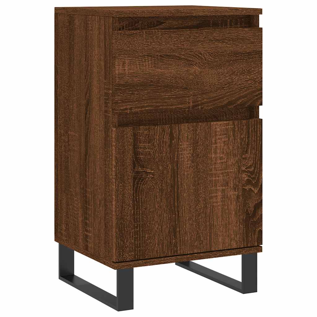 2 db barna tölgy színű szerelt fa tálalószekrény 40x35x70 cm