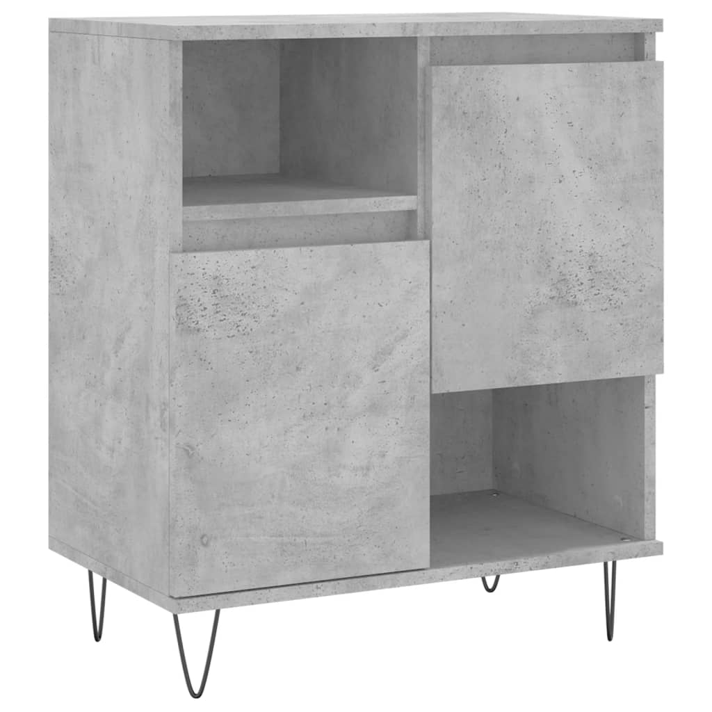 betonszürke szerelt fa tálalószekrény 60 x 35 x 70 cm