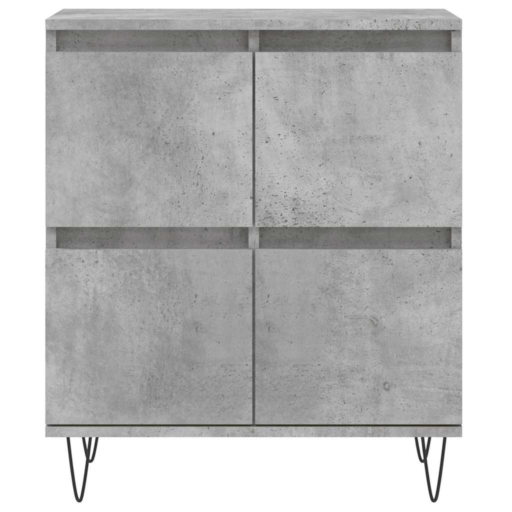 betonszürke szerelt fa tálalószekrény 60 x 35 x 70 cm