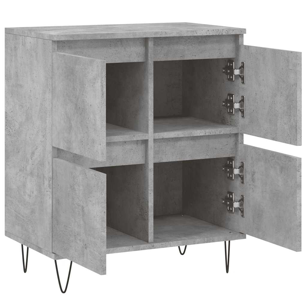 betonszürke szerelt fa tálalószekrény 60 x 35 x 70 cm
