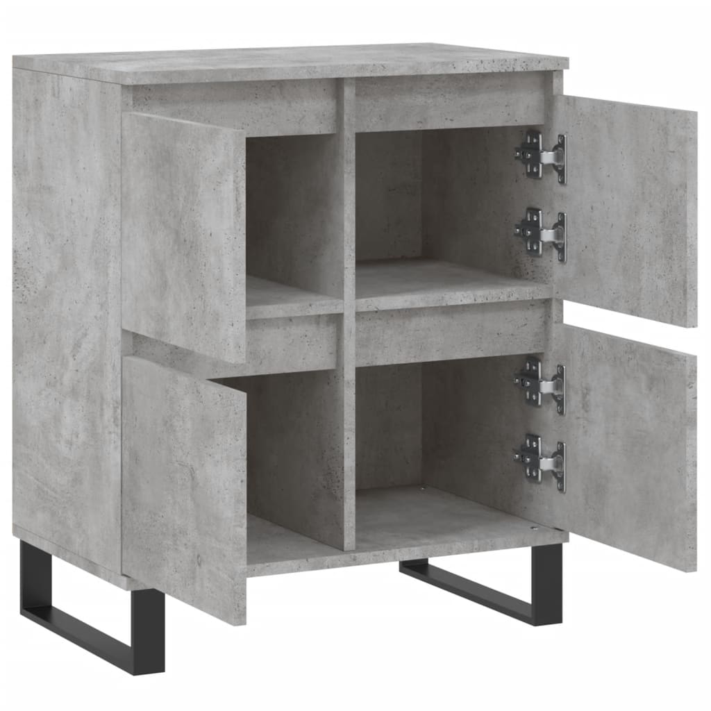 betonszürke szerelt fa tálalószekrény 60 x 35 x 70 cm