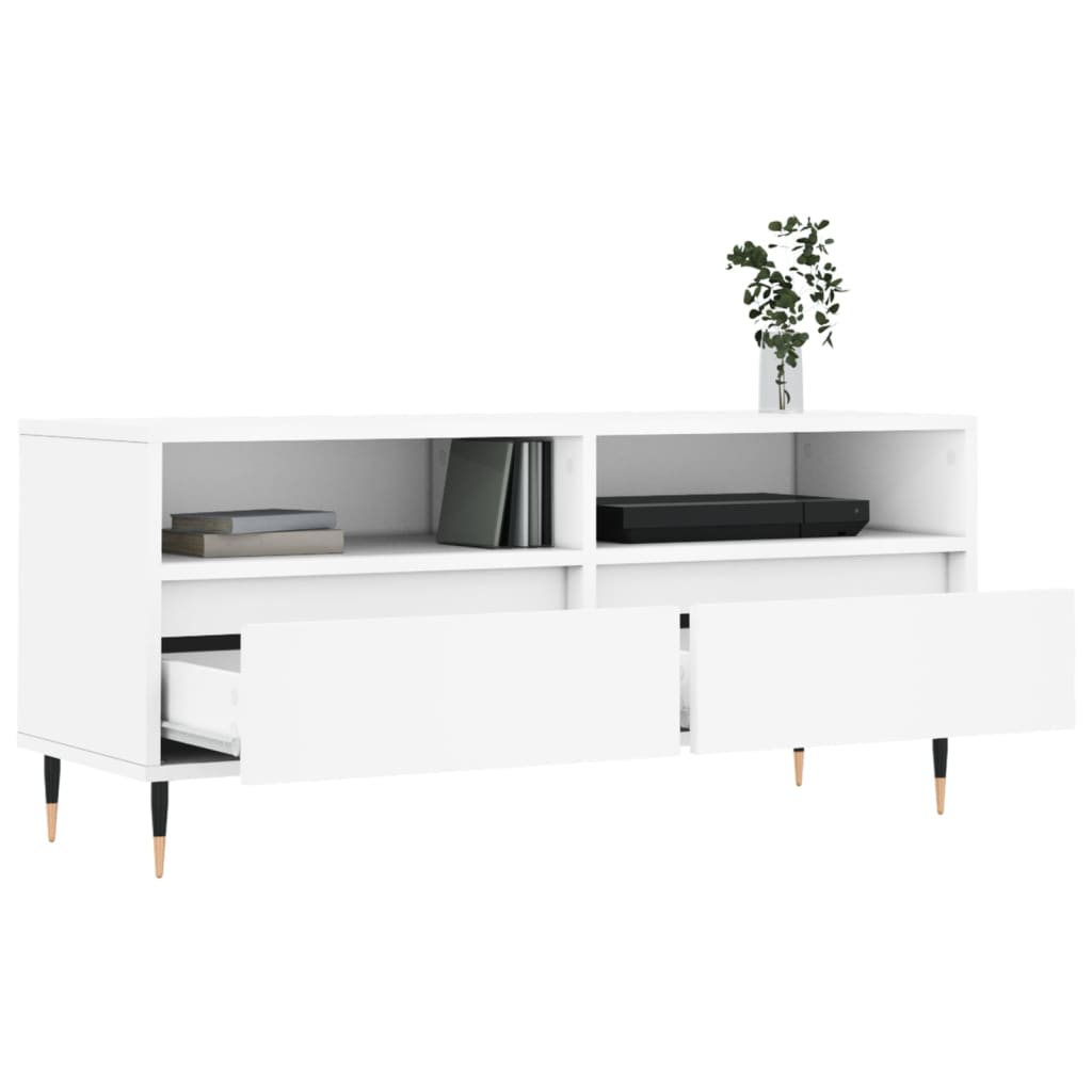 fehér szerelt fa TV-szekrény 100x34,5x44,5 cm