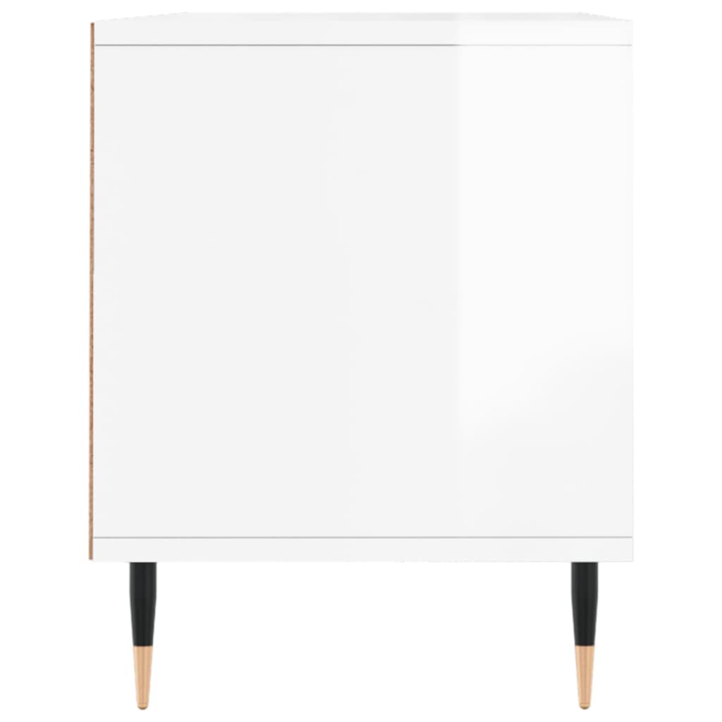 magasfényű fehér szerelt fa TV-szekrény 100 x 34,5 x 44,5 cm