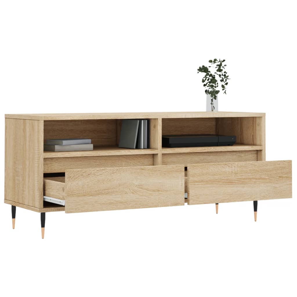 sonoma tölgyszínű szerelt fa TV-szekrény 100x34,5x44,5 cm