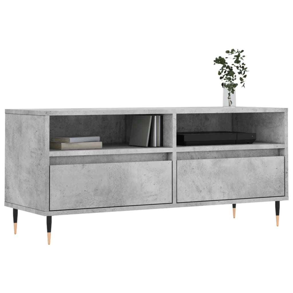 betonszürke szerelt fa TV-szekrény 100x34,5x44,5 cm