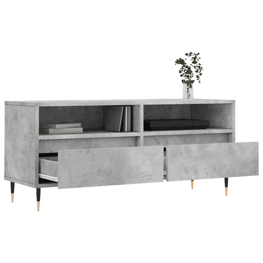 betonszürke szerelt fa TV-szekrény 100x34,5x44,5 cm