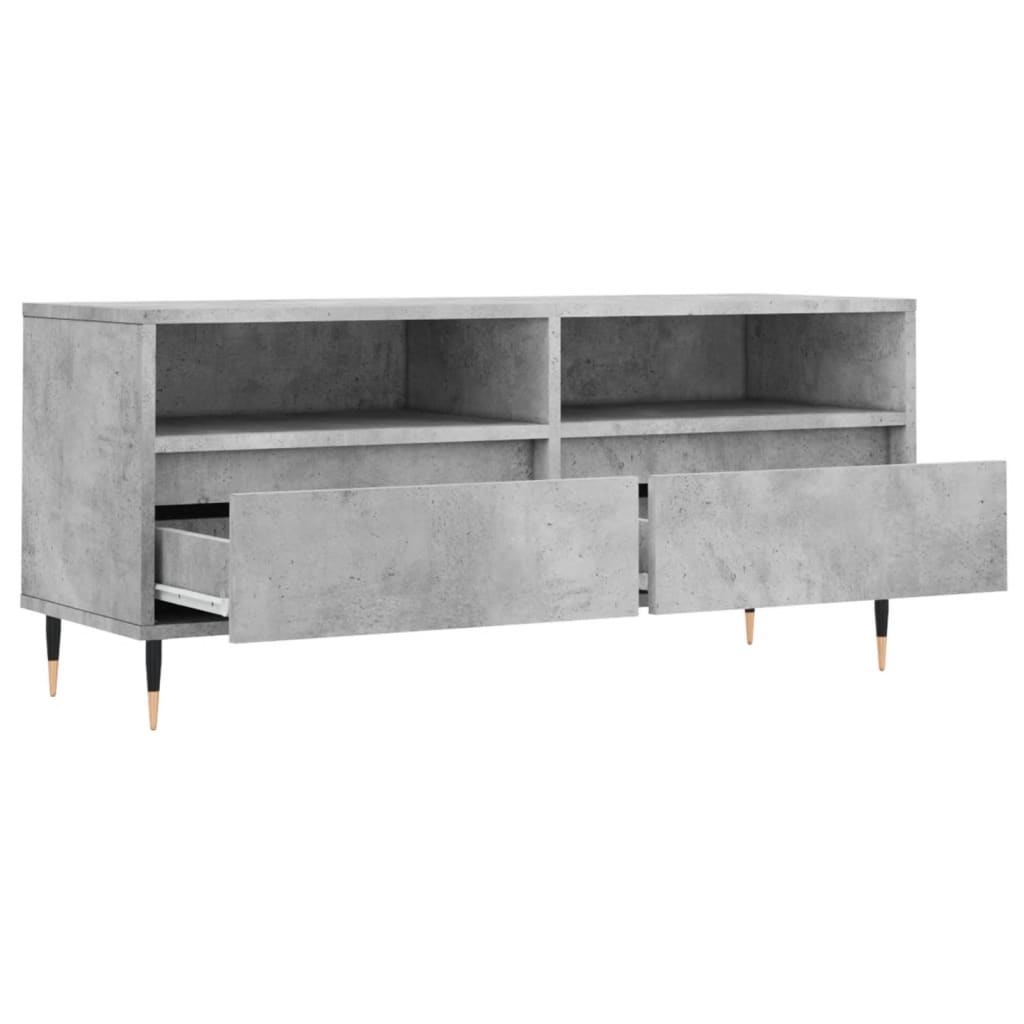 betonszürke szerelt fa TV-szekrény 100x34,5x44,5 cm