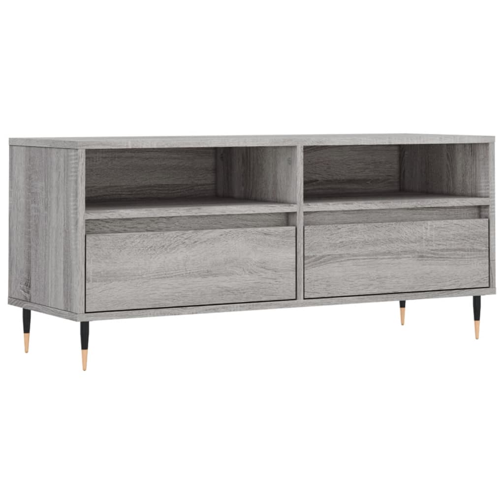 szürke sonoma színű szerelt fa TV-szekrény 100x34,5x44,5 cm