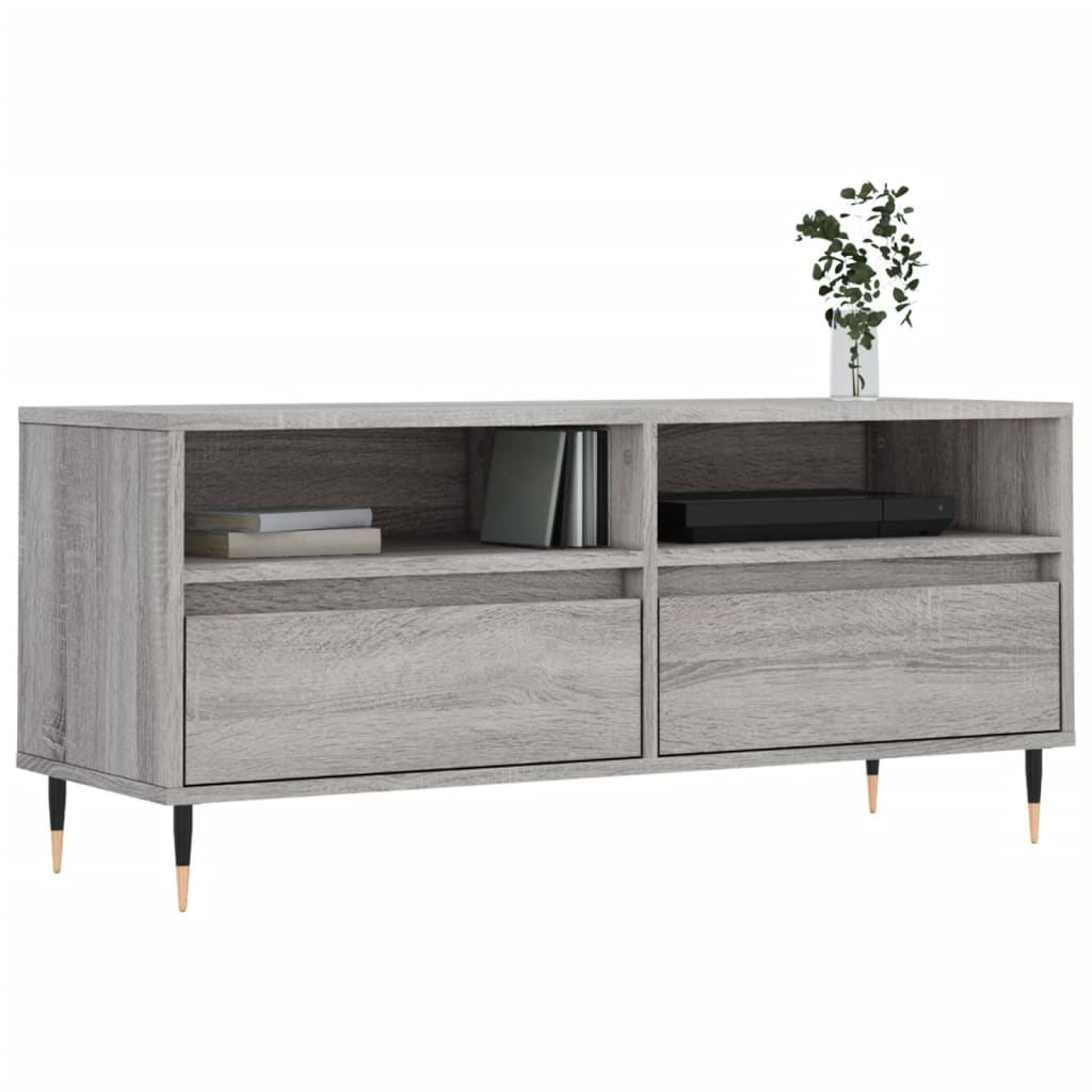 szürke sonoma színű szerelt fa TV-szekrény 100x34,5x44,5 cm