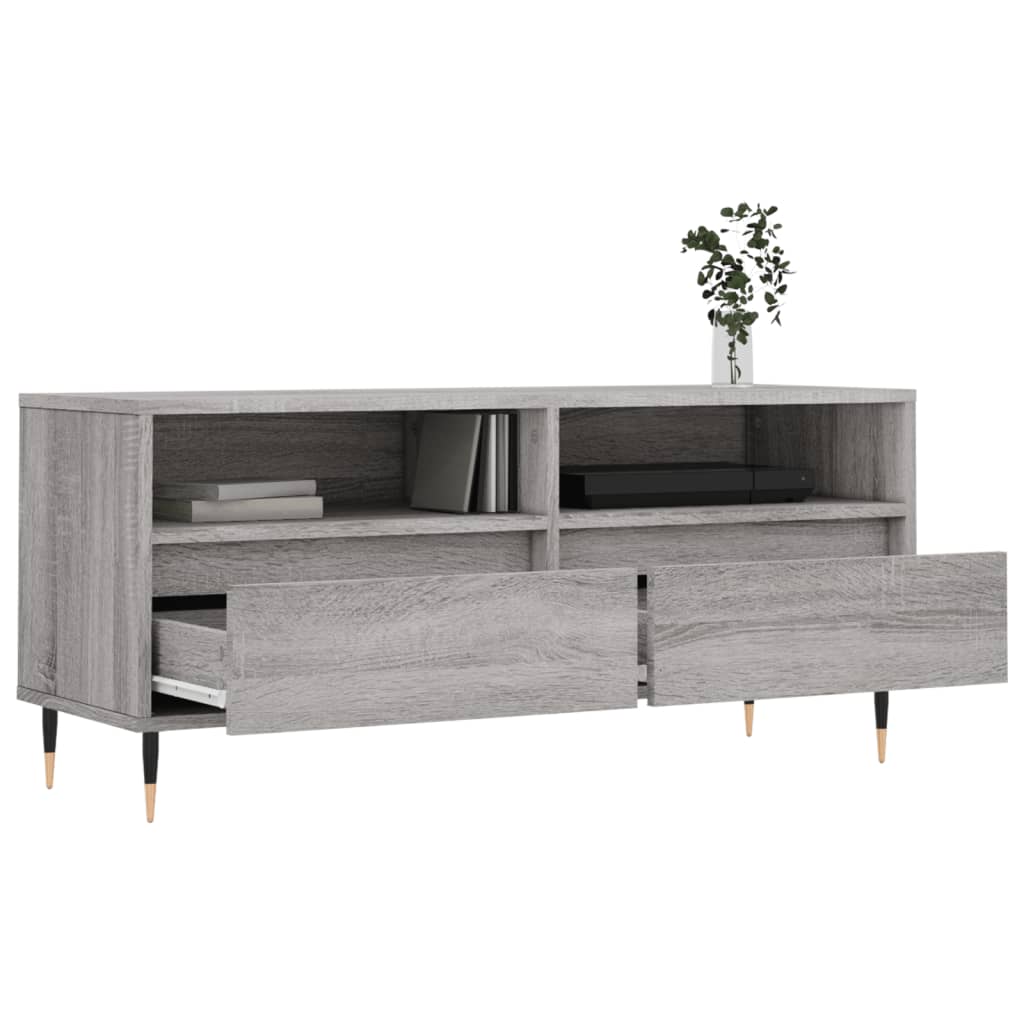 szürke sonoma színű szerelt fa TV-szekrény 100x34,5x44,5 cm