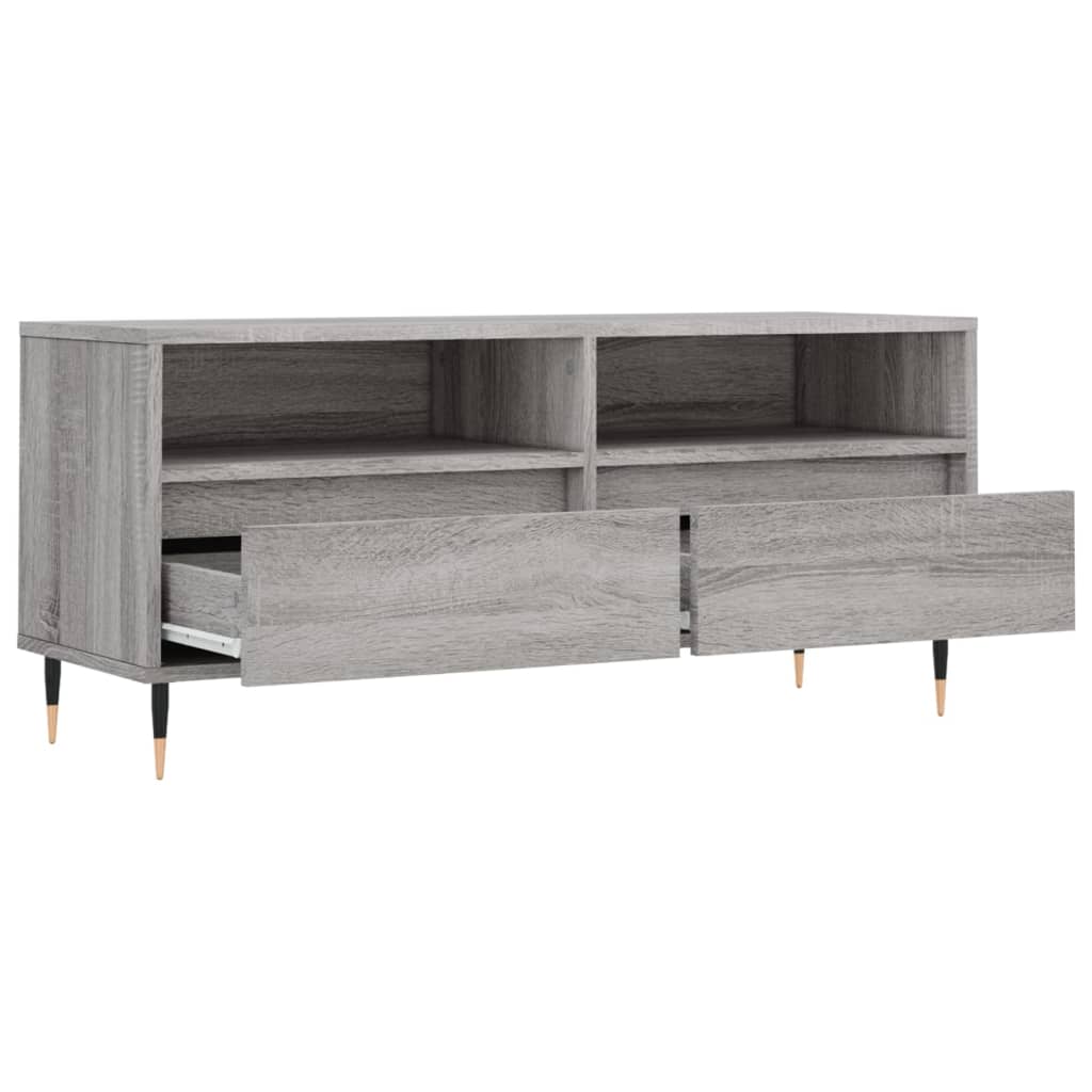 szürke sonoma színű szerelt fa TV-szekrény 100x34,5x44,5 cm