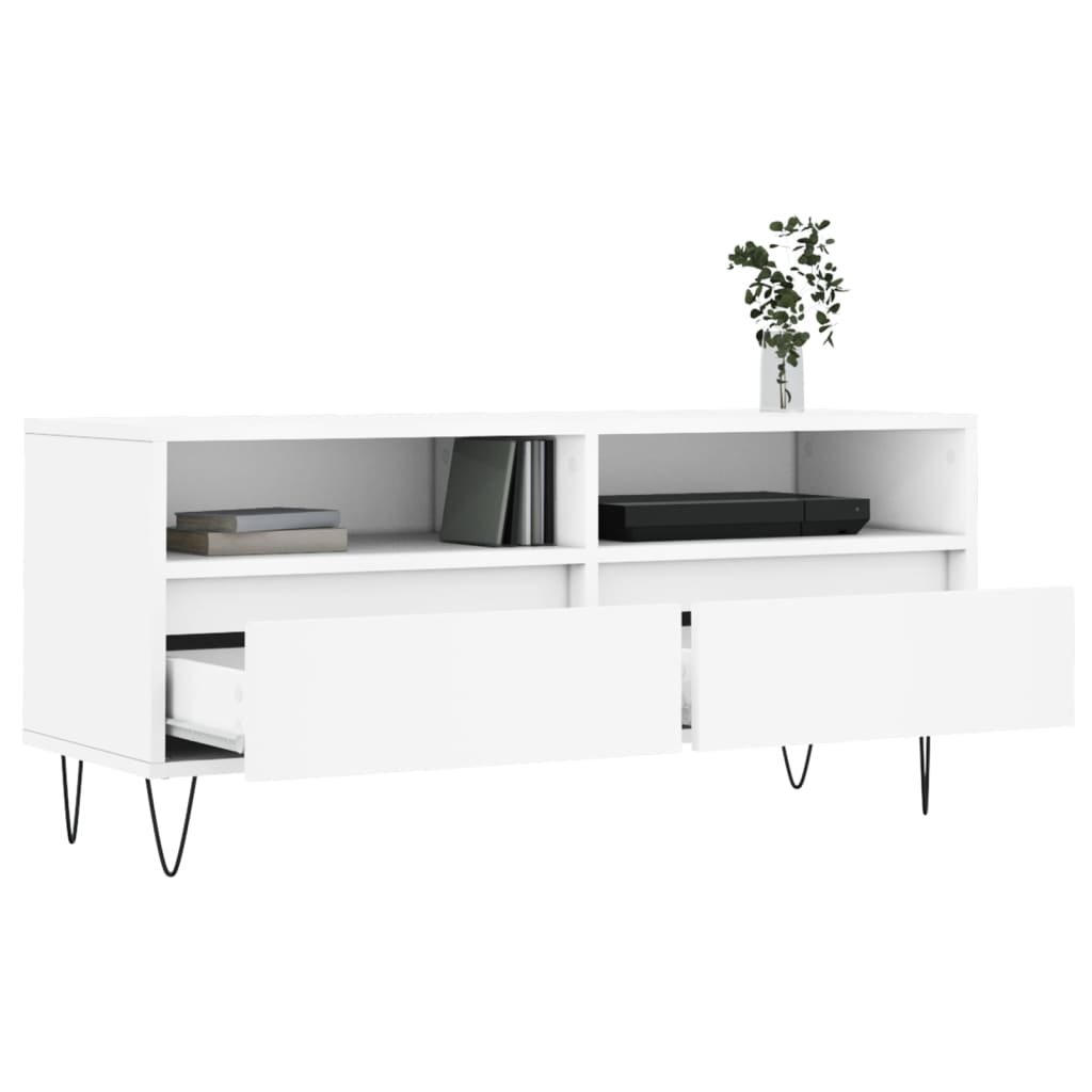 fehér szerelt fa TV-szekrény 100x34,5x44,5 cm