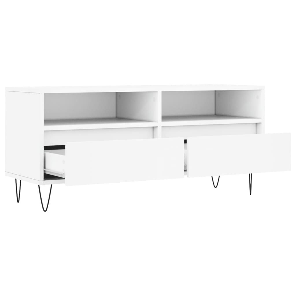 fehér szerelt fa TV-szekrény 100x34,5x44,5 cm