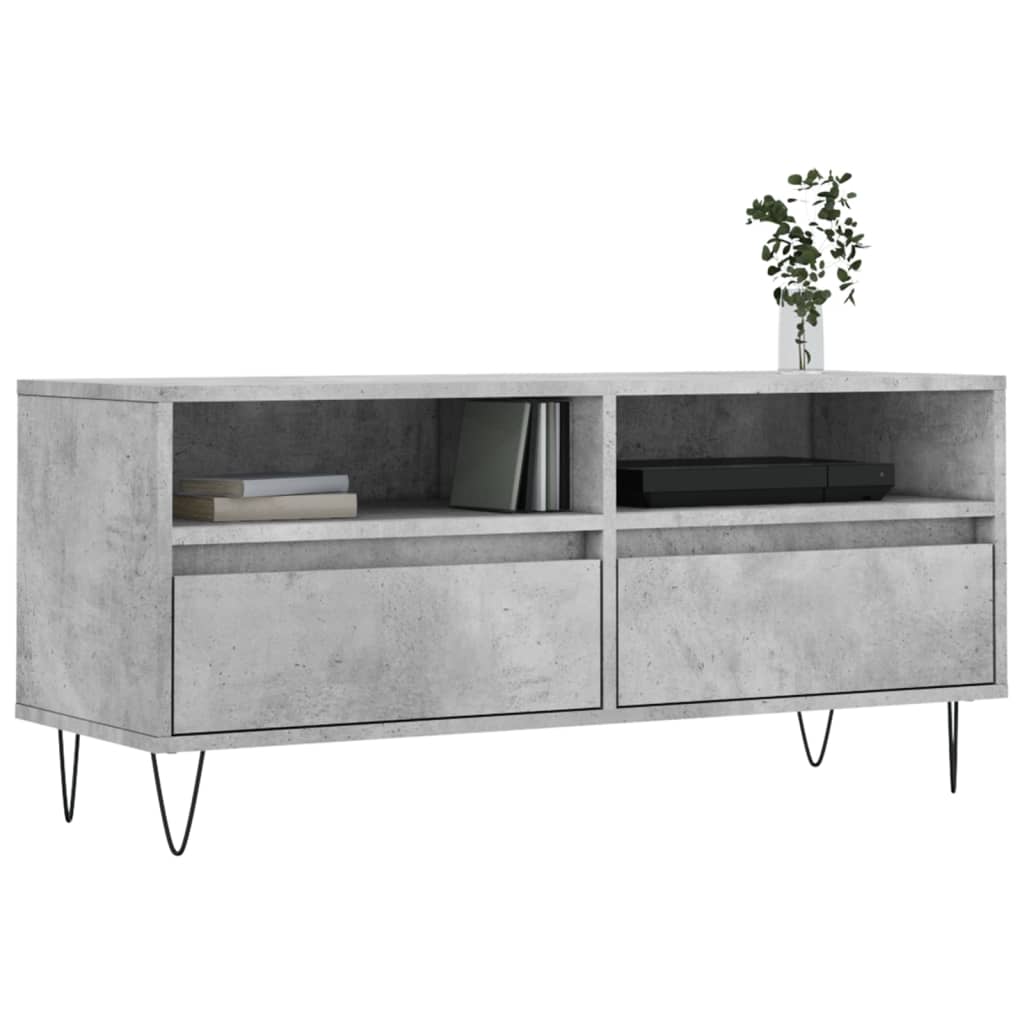 betonszürke szerelt fa TV-szekrény 100x34,5x44,5 cm