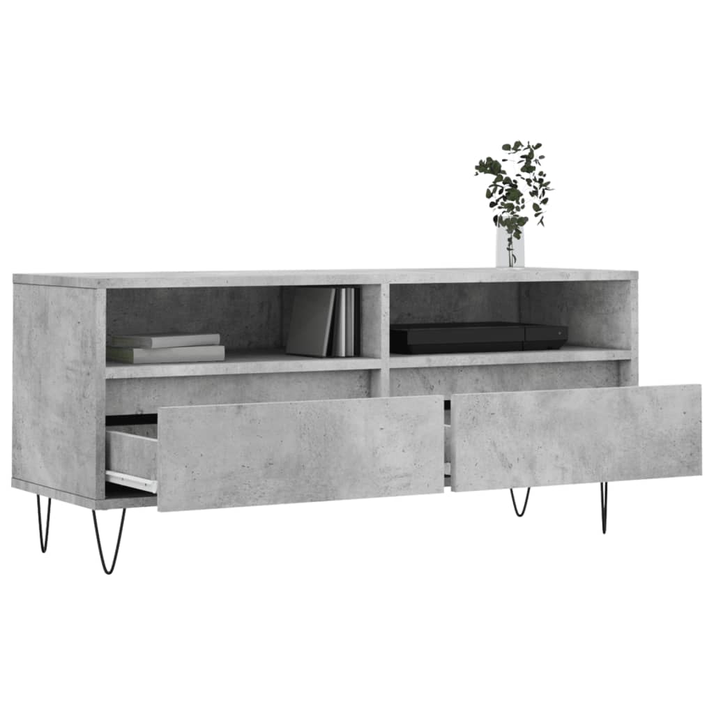 betonszürke szerelt fa TV-szekrény 100x34,5x44,5 cm