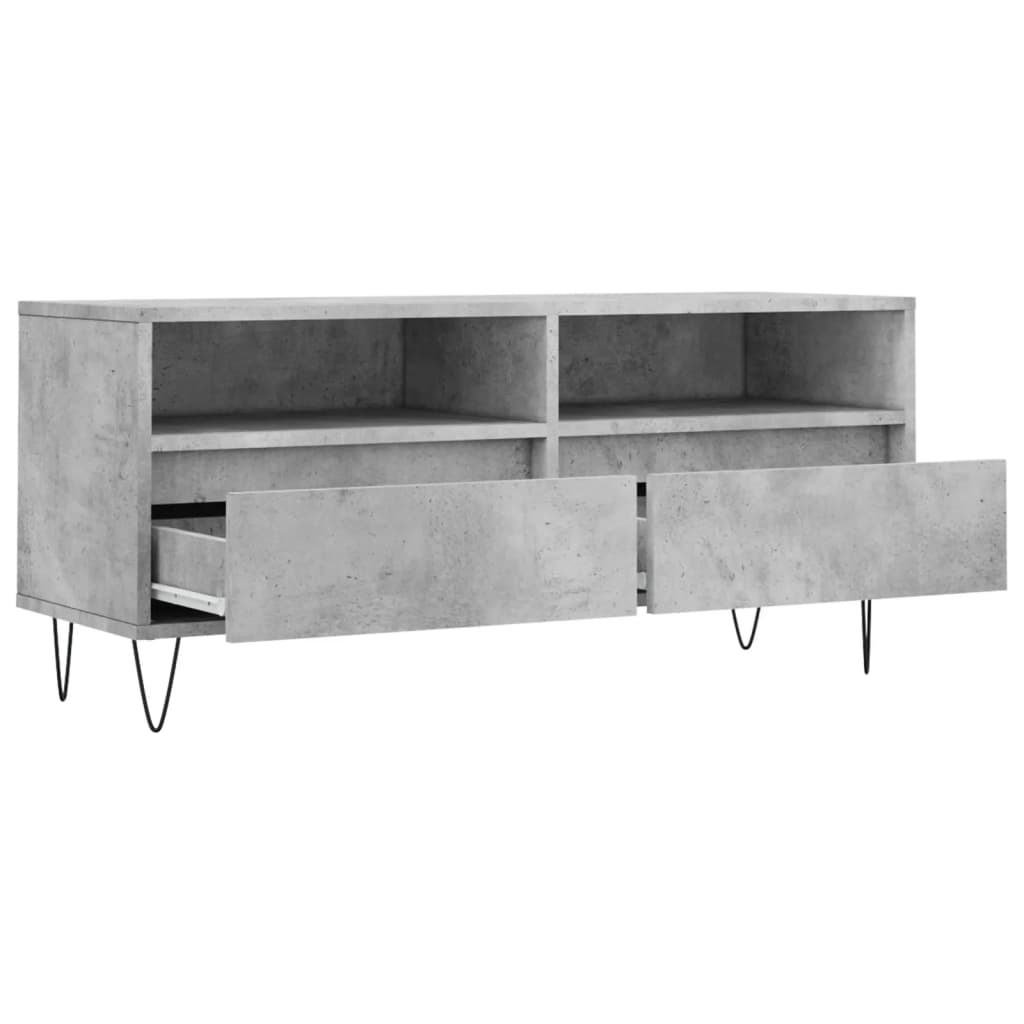 betonszürke szerelt fa TV-szekrény 100x34,5x44,5 cm