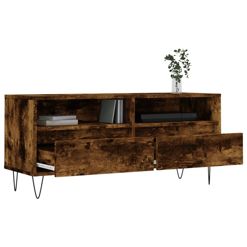 füstös tölgy színű szerelt fa TV-szekrény 100x34,5x44,5 cm