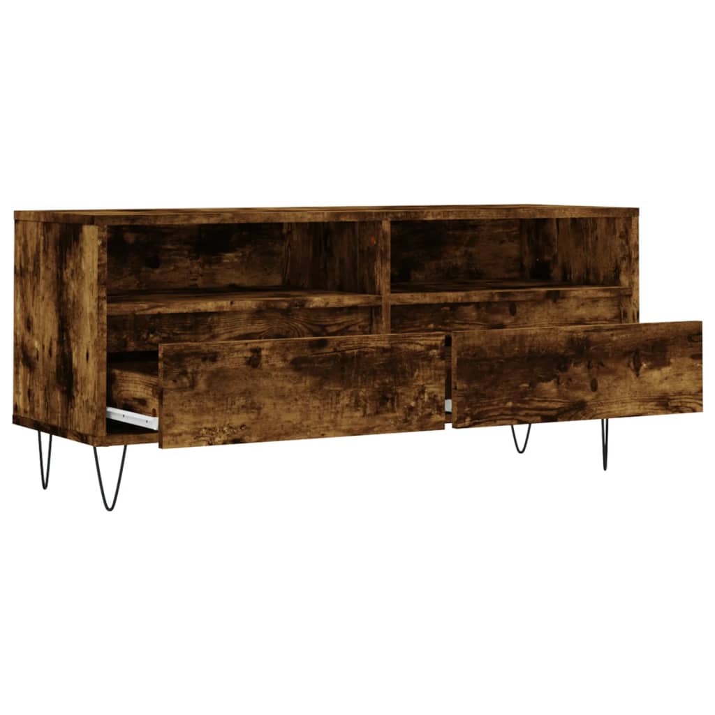 füstös tölgy színű szerelt fa TV-szekrény 100x34,5x44,5 cm