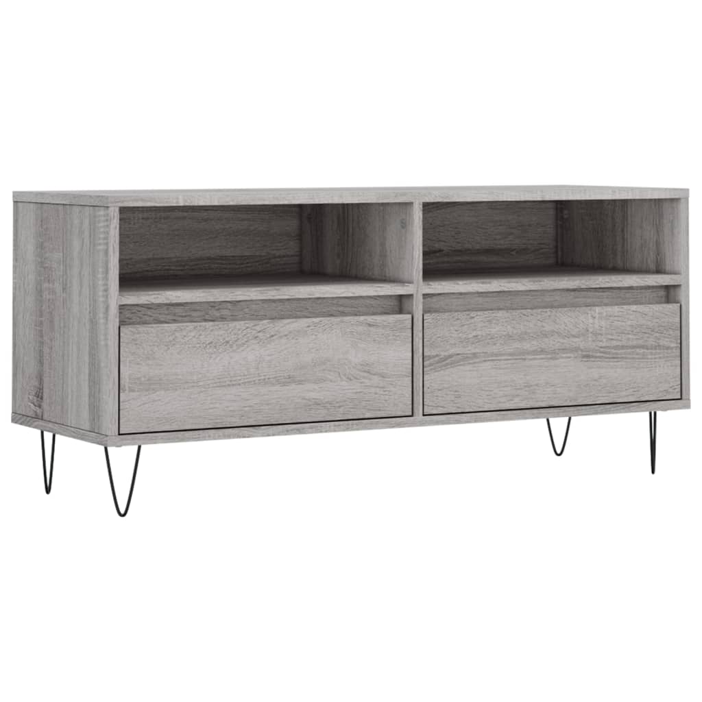 szürke sonoma színű szerelt fa TV-szekrény 100x34,5x44,5 cm