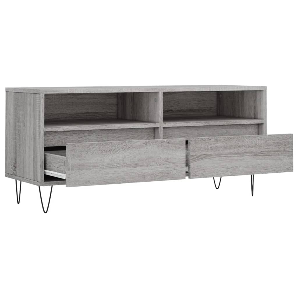 szürke sonoma színű szerelt fa TV-szekrény 100x34,5x44,5 cm