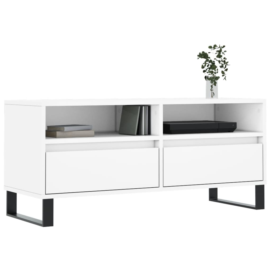fehér szerelt fa TV-szekrény 100x34,5x44,5 cm