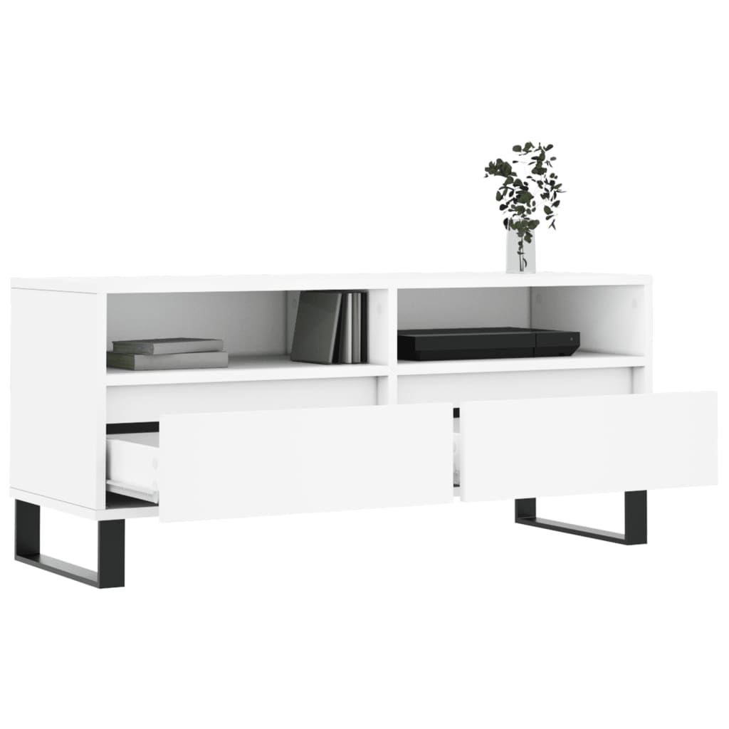 fehér szerelt fa TV-szekrény 100x34,5x44,5 cm