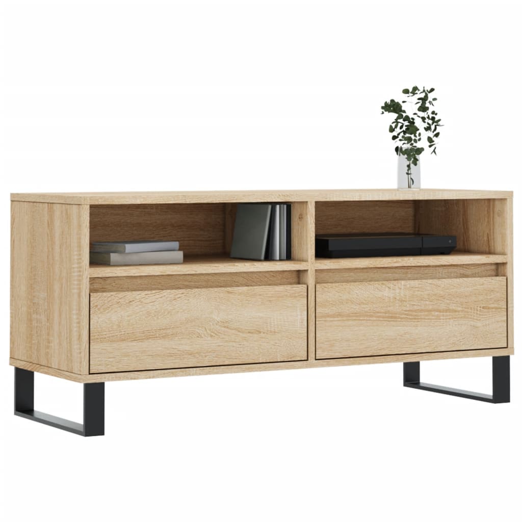 sonoma tölgyszínű szerelt fa TV-szekrény 100x34,5x44,5 cm
