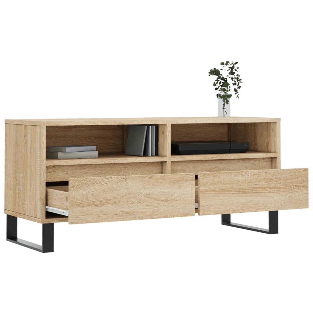 sonoma tölgyszínű szerelt fa TV-szekrény 100x34,5x44,5 cm