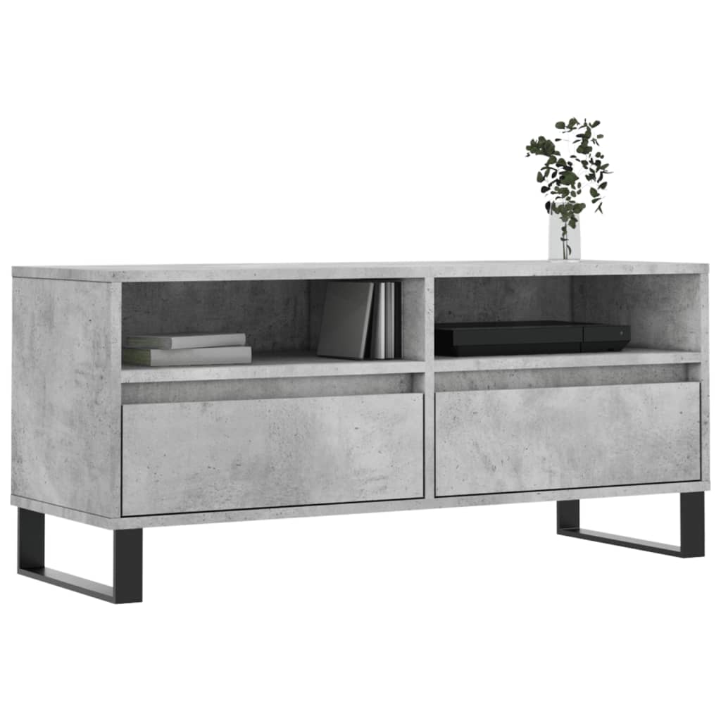 betonszürke szerelt fa TV-szekrény 100x34,5x44,5 cm